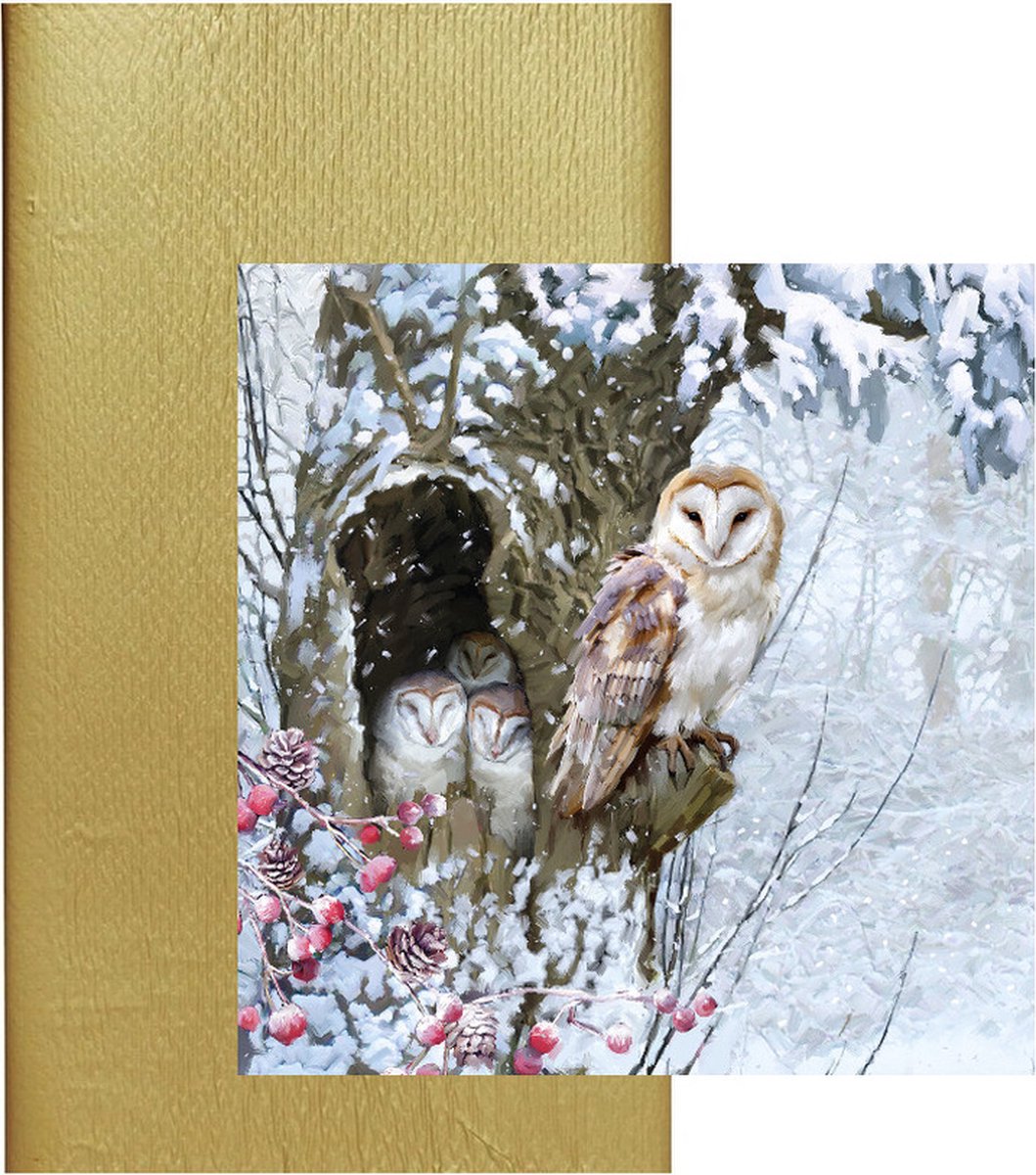 Papieren tafelkleed/tafellaken goud inclusief servetten winter thema
