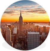 WallCircle - Wall Circle - Wall Circle Indoor - Skyline - New York - Soleil - 140x140 cm - Décoration murale - Peintures Ronds