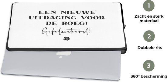 Housse pour ordinateur portable 17 pouces - Citation - Un nouveau défi à relever ! Toutes nos félicitations ! - Proverbes - Housse pour ordinateur portable - Dimensions intérieures 42,5x30 cm