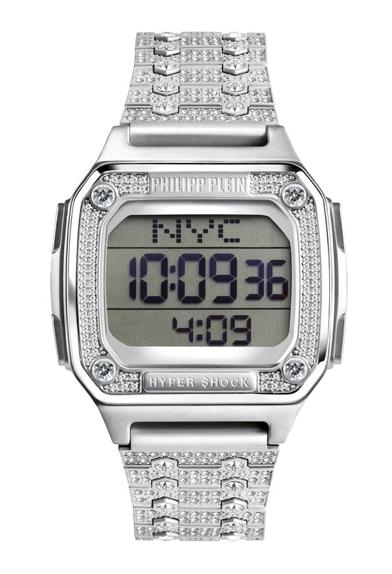 Philipp Plein Hyper $Hock PWHAA1121 Horloge - Staal - Zilverkleurig - Ø 42 mm