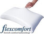 Mahoton - Taie d'oreiller Flexcomfort - 60x70 - 2 pièces taies d'oreiller stretch blanc avec fermeture éclair - textile