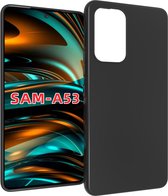 Samsung Galaxy A53 Hoesje - MobyDefend TPU Gelcase - Mat Zwart - GSM Hoesje - Telefoonhoesje Geschikt Voor Samsung Galaxy A53