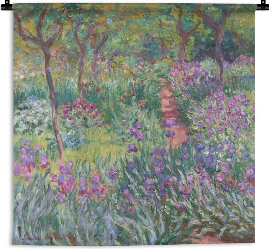 Wandkleed Wanddoek De tuin van de kunstenaar te Giverny Schilderij van Claude...