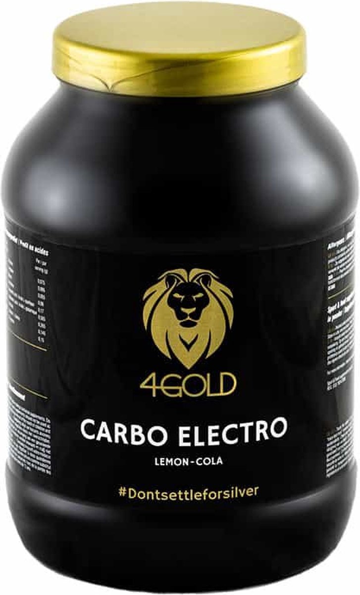 4Gold Carbo Elektro Isotone Drink Poeder, Sporthydratatiedrank Bevordert Sportprestaties, Sport supplement, Lemon-Cola, 1kg