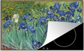 KitchenYeah® Inductie beschermer 90x52 cm - Irissen - Vincent van Gogh - Kookplaataccessoires - Afdekplaat voor kookplaat - Inductiebeschermer - Inductiemat - Inductieplaat mat