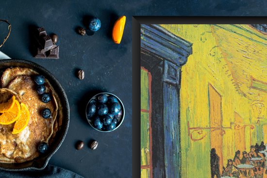 KitchenYeah® Inductie beschermer 60x52 cm - Caféterras bij nacht - Vincent van Gogh - Kookplaataccessoires - Afdekplaat voor kookplaat - Inductiebeschermer - Inductiemat - Inductieplaat mat