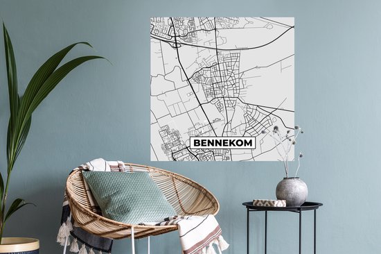 Stickers muraux - Carte - Bennekom - Plan de la ville - Carte - 80x80 cm - Feuille adhésive