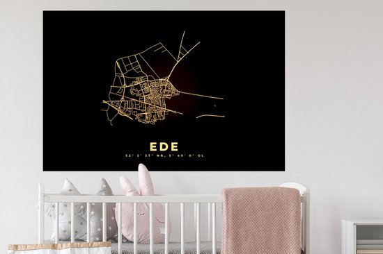 Stickers muraux - Plan d'étage - Plan de la ville - Carte - Ede - Nederland - 120x80 cm - Feuille adhésive