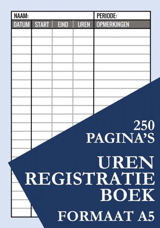 Urenregistratie Boekje - ZZP, Freelancer, Personeel, Medewerkers, Werknemers