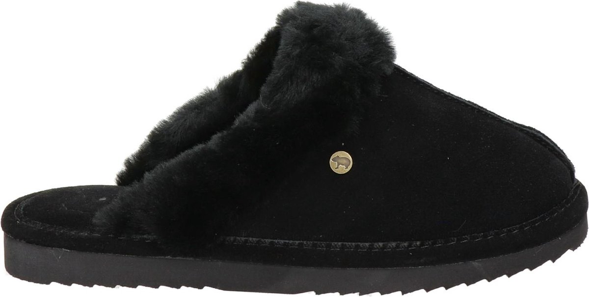 Warmbat Lismore Suede Dames Pantoffels - Black - Maat 38
