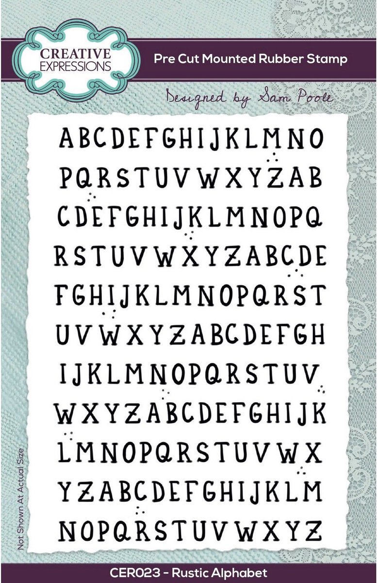 Creative Expressions Rubber Stamp Set Rustic Alphabet 15,2