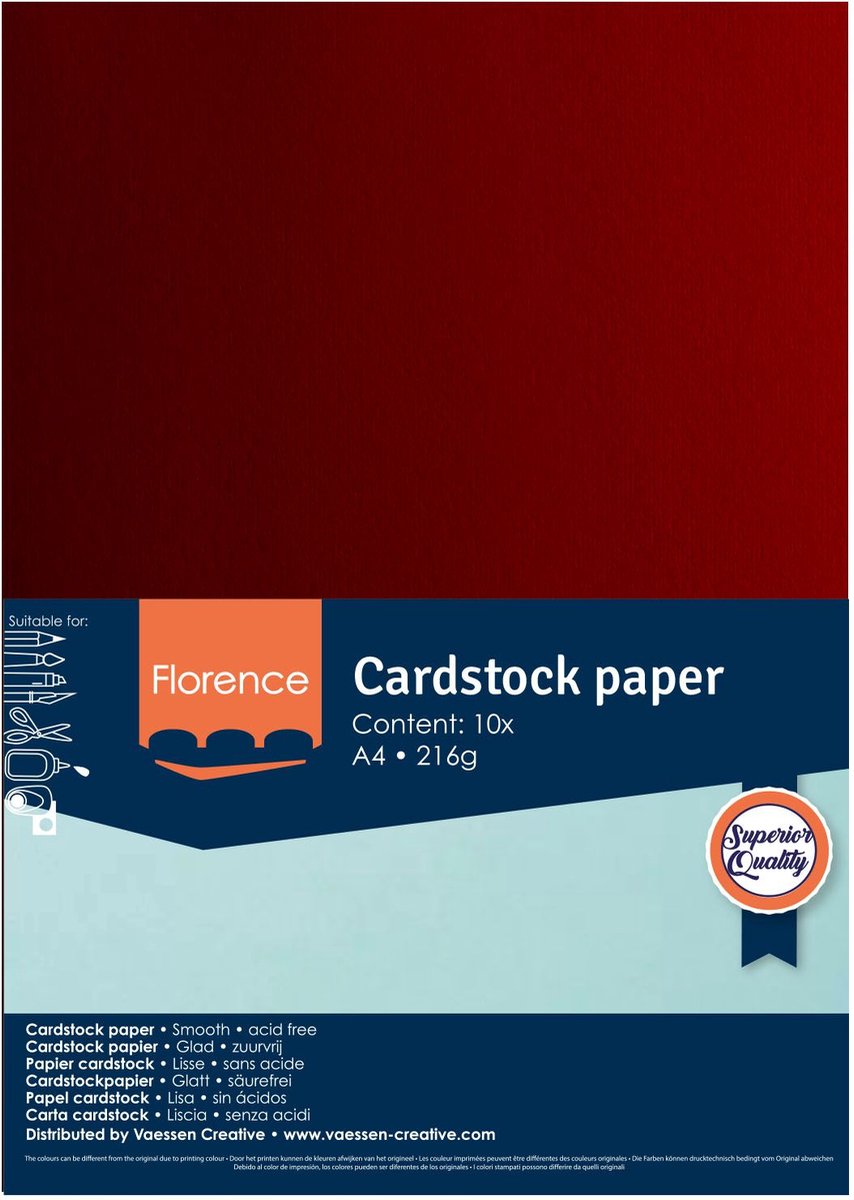 Florence Cardstock smooth A4 Ruby