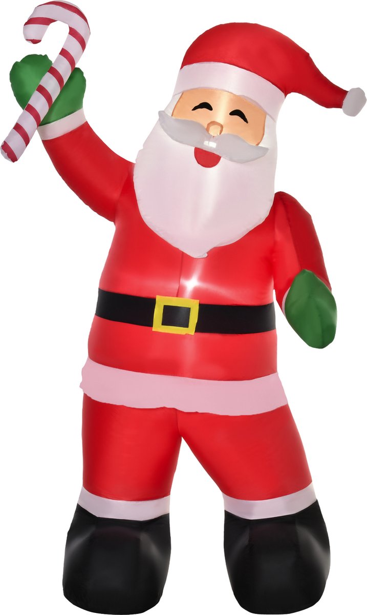 HOMCOM Aufblasbarer Weihnachtsmann mit Gebläse und LED-Licht 844-244V90