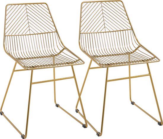 Yaheetech Set van 2 eetkamerstoelen van metaal, tuinstoel, outdoor