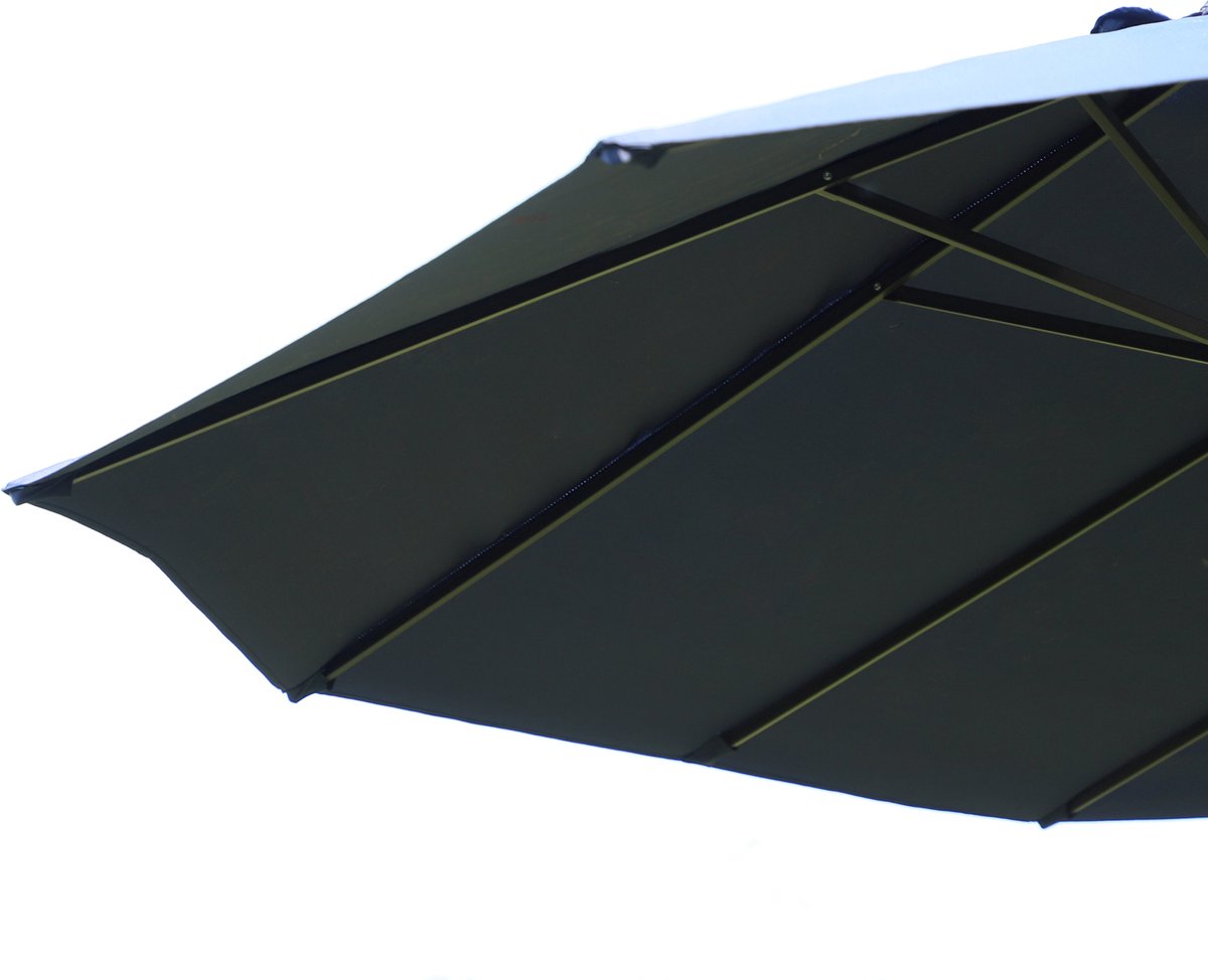 Outsunny Parasol met zwengel tuinparasol dubbele marktparasol 460 x 270 cm zwart 84D-031V01