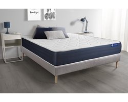 Complete boxspring met matras tweepersoons- Actisom Actilatex sleep grijs - Latex en traagschuim - 140 x 210 cm