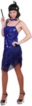 Blauw charleston kleedje voor dames 40-42 (l/xl)