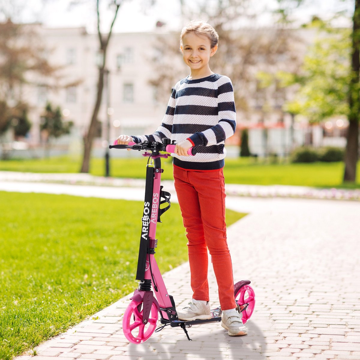 MEGA MOTION A03 Hoverboard met Kart | Transformeerbaar, 100kg Draagvermogen, Bluetooth & 6.5 inch Hoverboard Roze-Zwart