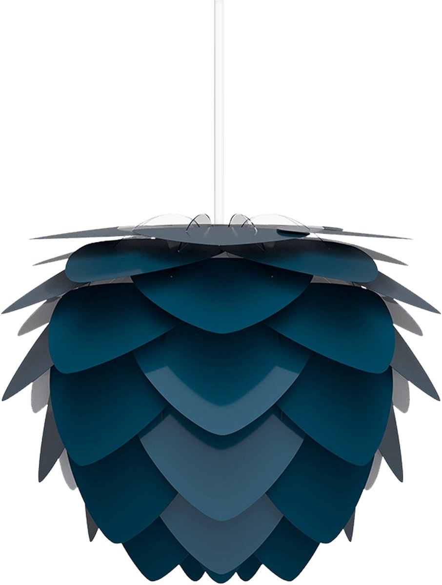 Aluvia Mini hanglamp petrol blue - met koordset wit - Ø 40 cm