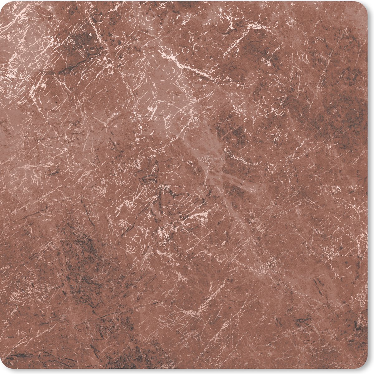Muismat 20x20 cm - Mousepad Marmer - Patronen - Rood - Muismatten