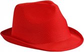 Trilby feesthoedje rood voor volwassenen - Carnaval party hoeden