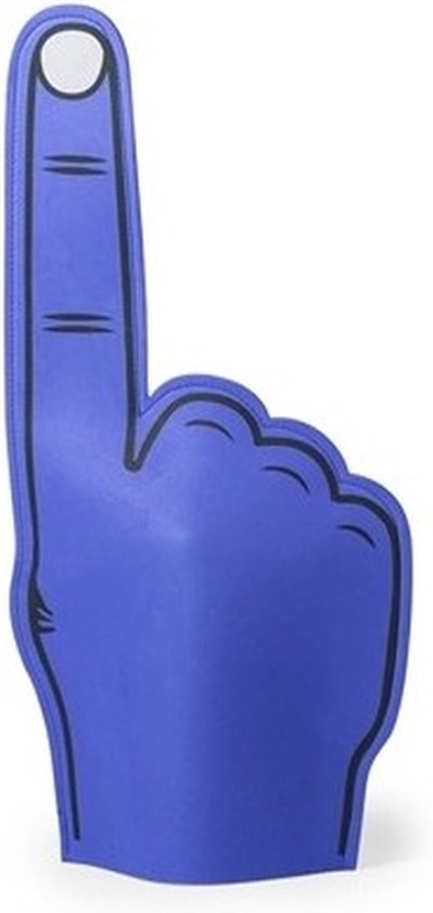 Foam Hand met Wijzende Vinger - Blauw - 25 x 50 cm - Schuimrubber - Supportershand, Fanartikel - Voor sportevenementen, feesten of optochten