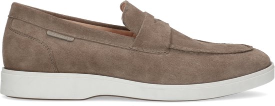 Manfield - Heren - Taupe suède loafers - Maat 46