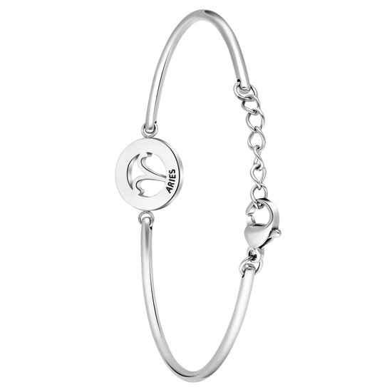 Lucardi - Dames Armband met sterrenbeeld - Staal - Armband - Cadeau - 20