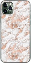 iPhone 11 Pro Max hoesje - Rose goud - Patroon - Marmer - Luxe - Siliconen Telefoonhoesje