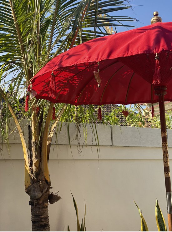 Houden Wakker worden Profeet Ombrella Parasols™️ | From Bali with love ♡ | 3 meter breed x 2.5 meter hoog  | Rood |... | bol.com