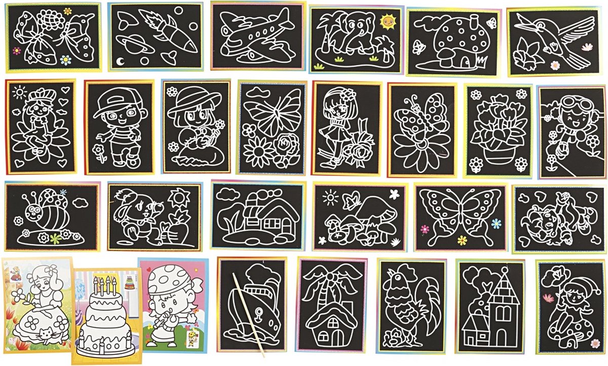 Creotime Krasplaatjes, afm 9x12 cm, 100 assorti