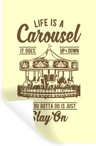 Stickers muraux - Film autocollant - Foire - Jaune - Vintage - 60x90 cm - Film adhésif - Stickers muraux Chambre d'enfant - Papier peint autocollant