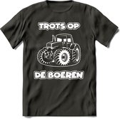 T-Shirt Knaller T-Shirt|Trots op de boeren / Boerenprotest / Steun de boer|Heren / Dames Kleding shirt Trekker / Tractor|Kleur Grijs|Maat XXL