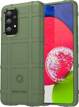 Mobigear Hoesje geschikt voor Samsung Galaxy A53 Telefoonhoesje Flexibel TPU | Mobigear Rugged Shield Backcover Shockproof | Schokbestendig Galaxy A53 Telefoonhoesje | Anti Shock Proof - Groen