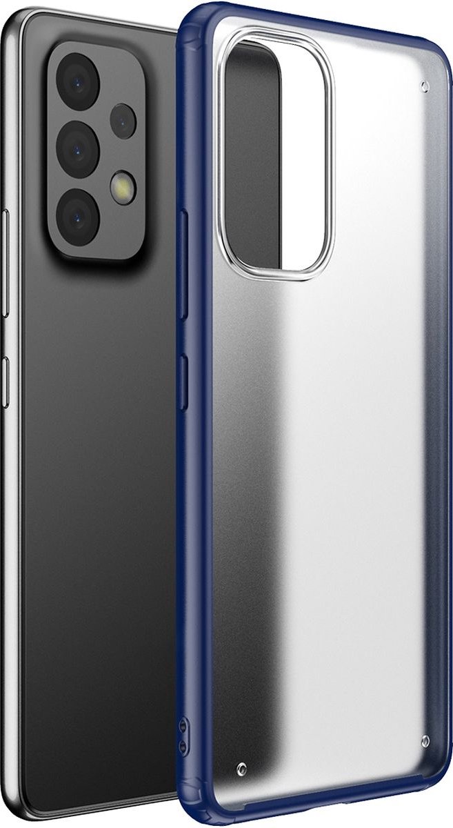 Mobigear Hoesje geschikt voor Samsung Galaxy A73 Telefoonhoesje Hardcase | Mobigear Shockproof Backcover | Schokbestendig Galaxy A73 Telefoonhoesje | Anti Shock Proof - Donkerblauw