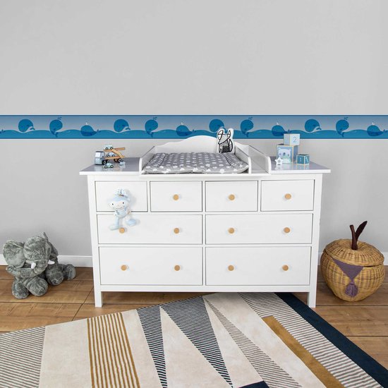 Volpracht Behang Smiley Confetti - Blauw | Trendy Kinderbehang