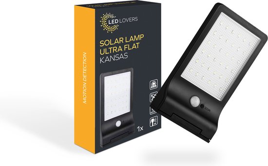 LED Lovers - Buitenlamp Kansas - Bewegingssensor - Solar - Zwart -  Waterdicht - 20... | bol.com