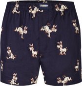 Happy Shorts Caleçon Large Imprimé Donkey Blauw - Taille M | Caleçon ample