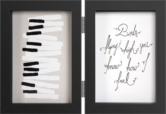 Cadre photo - Henzo - Piano Double Swing - Cadre collage pour 2 photos - Format photo 10x15 cm - Zwart