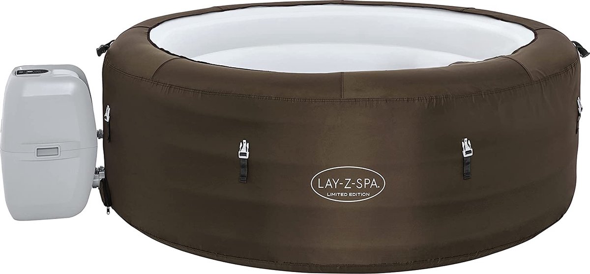 Mara Lay-Z-Spa Limited Edition - Jacuzzi - Opblaasbaar - Zwembad - Hottub - Zwembadbescherming - Massagefunctie - Bruin - 196 x 196 cm