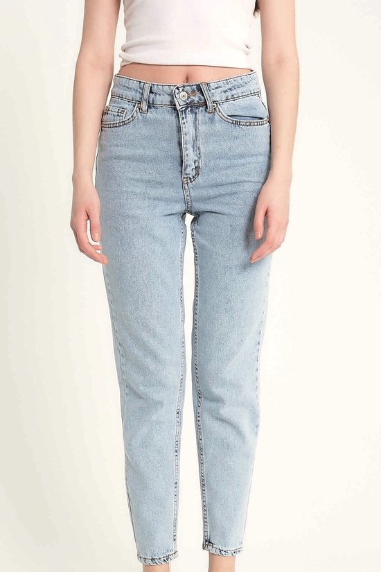 Jean Basic Taille Haute - D83607 - Blauw