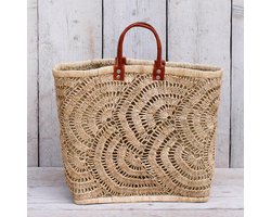 MigoStyling - Ibiza Style Boodschappentas - Mandtas - Strandtas - Gevlochten natuurlijke fairtrade tas - Br 43 cm
