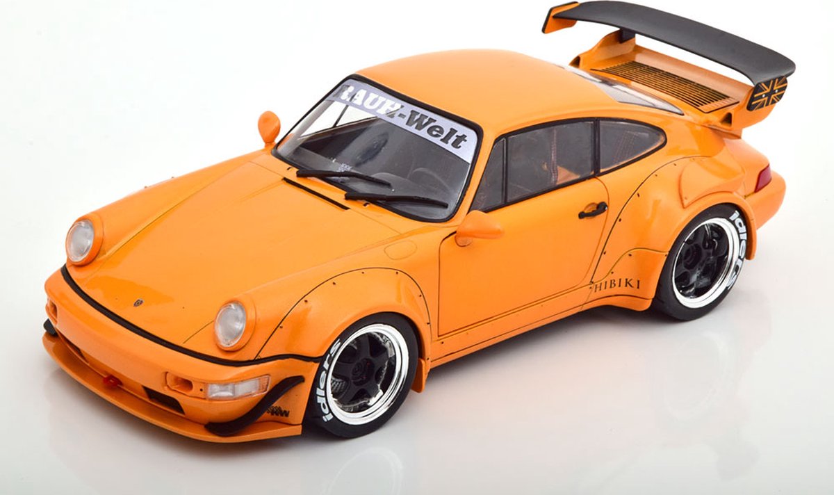 Porsche 964 RWB Hibiki (Oranje) (22 cm) 1/18 Solido {Modelauto - Schaalmodel - Model auto - Miniatuurauto}