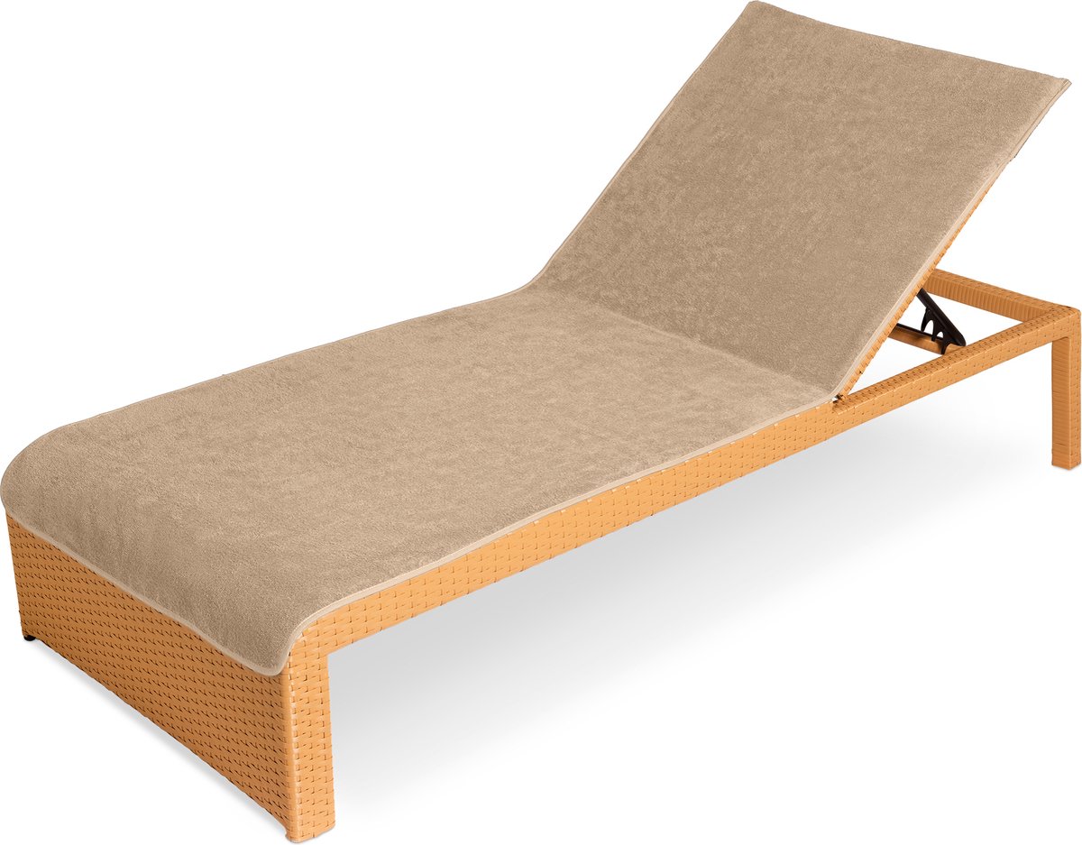 JEMIDI badstof overtrek voor ligstoelen - Handdoek 100% katoen - Handdoek voor loungebedden - Katoenen hoes 200 cm x 75 cm