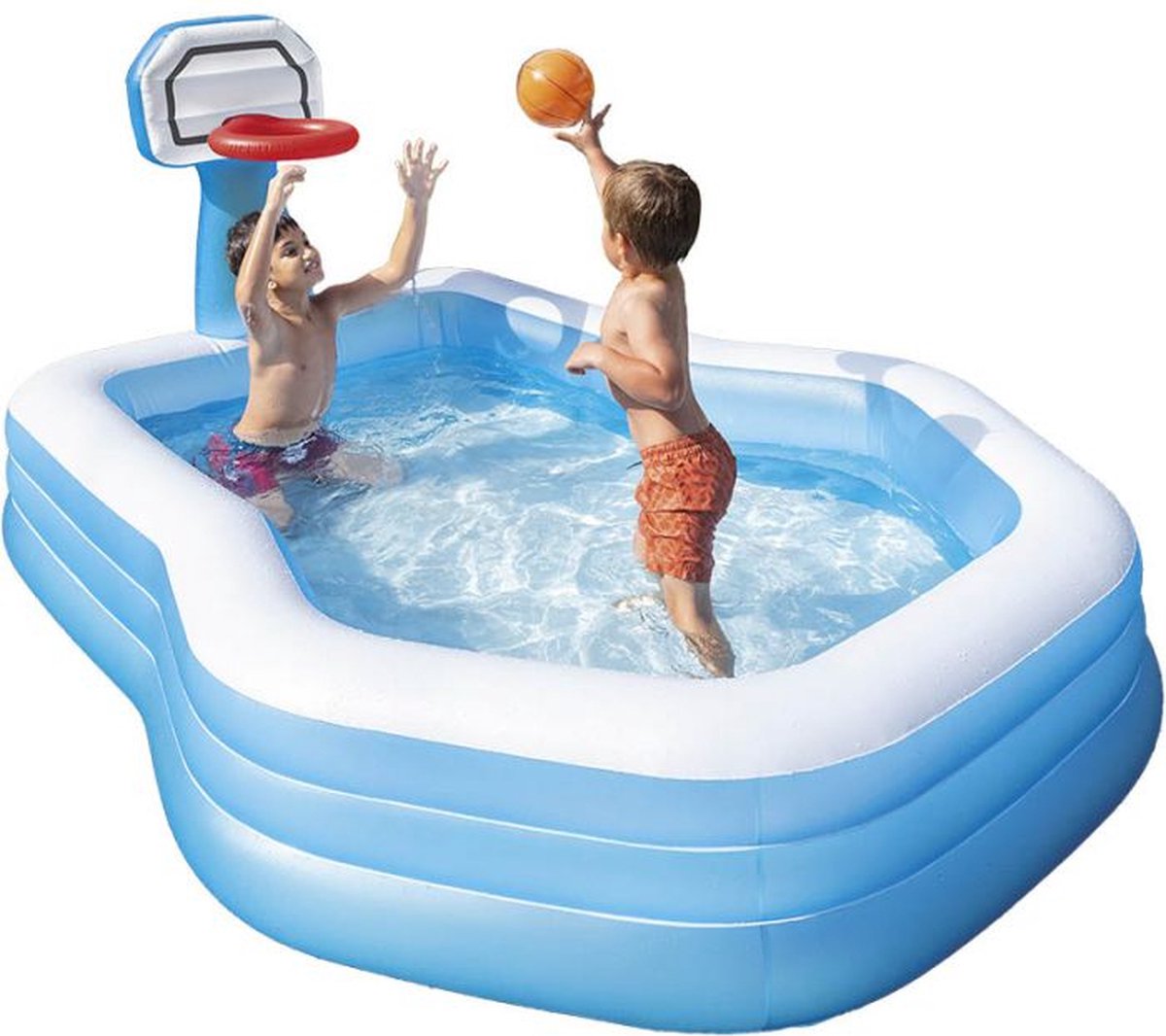 Oneiro's Luxe Intex Zwembad met basketbalring - zomer - tuin - spelen - speelgoud - buitenspeelgoed - zwembad - zwemmen - zomer - intex - tuinaccessoires - koelen - opblaasbaar