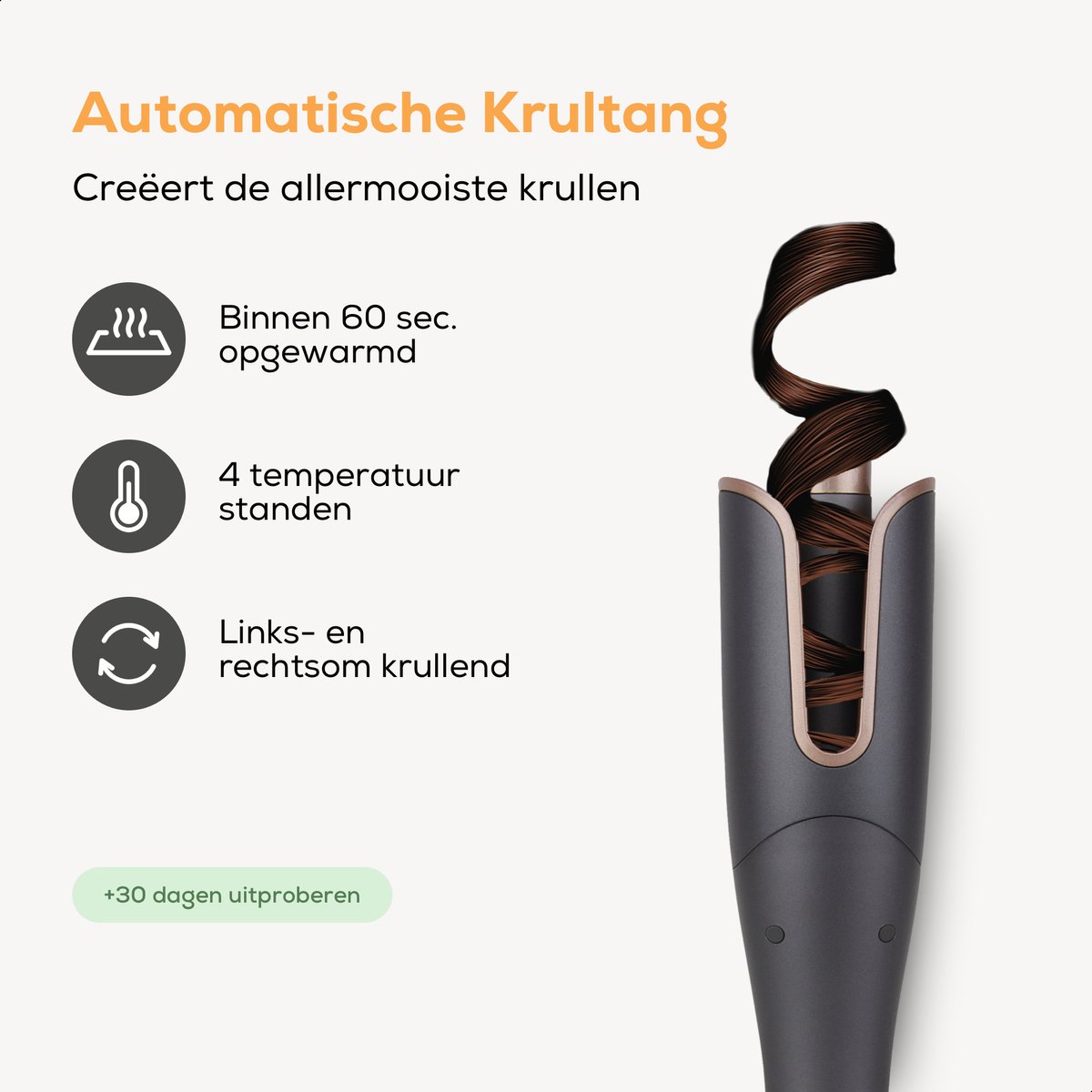 Zonovi Automatische Krultang - Curling Iron - Keramische - afbeelding 3
