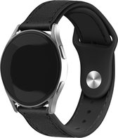 Strap-it Leren hybrid bandje - geschikt voor Xiaomi Mi Watch / Xiaomi Watch S1 / Watch S1 Pro / Watch 2 Pro - Active - zwart