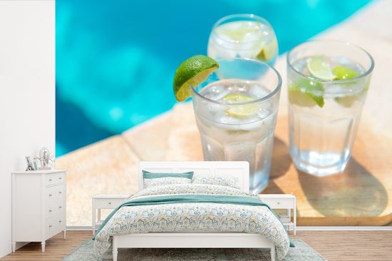 Papier peint photo vinyle - Image colorée et vivante de deux Gin Tonic froids largeur 525 cm x hauteur 350 cm - Tirage photo sur papier peint (disponible en 7 tailles)