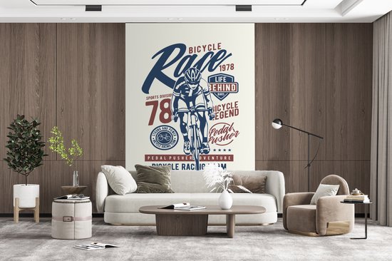 Papier Peint - Papiers Papier peint photo Cyclisme - Bicyclette - Vintage - Largeur 200 cm x Hauteur 300 cm