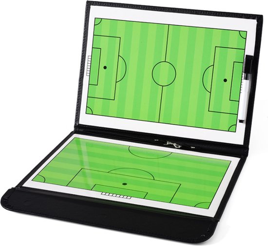 Foto: Coachmap voetbal tactiekbord zwart inclusief magneetjes stift en wisser